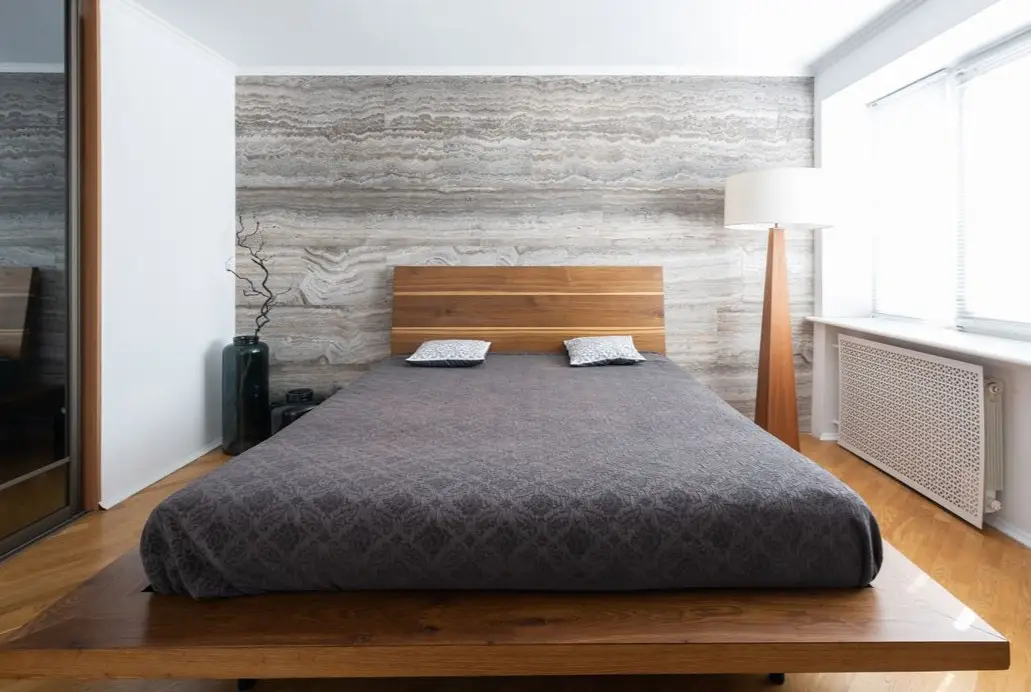 Draufsicht auf Platformbett mit Maßbezug